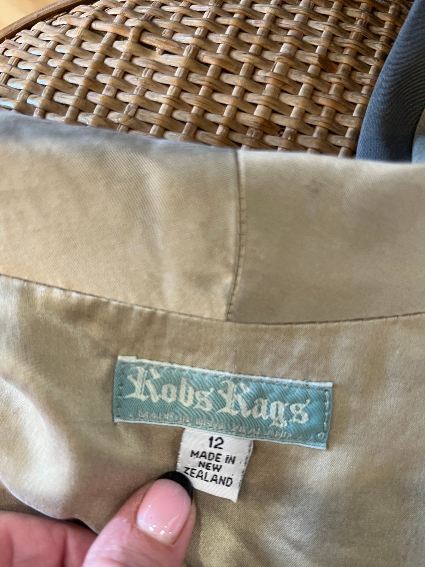 Robs Rags Beige Blazer Jacket Size 12 