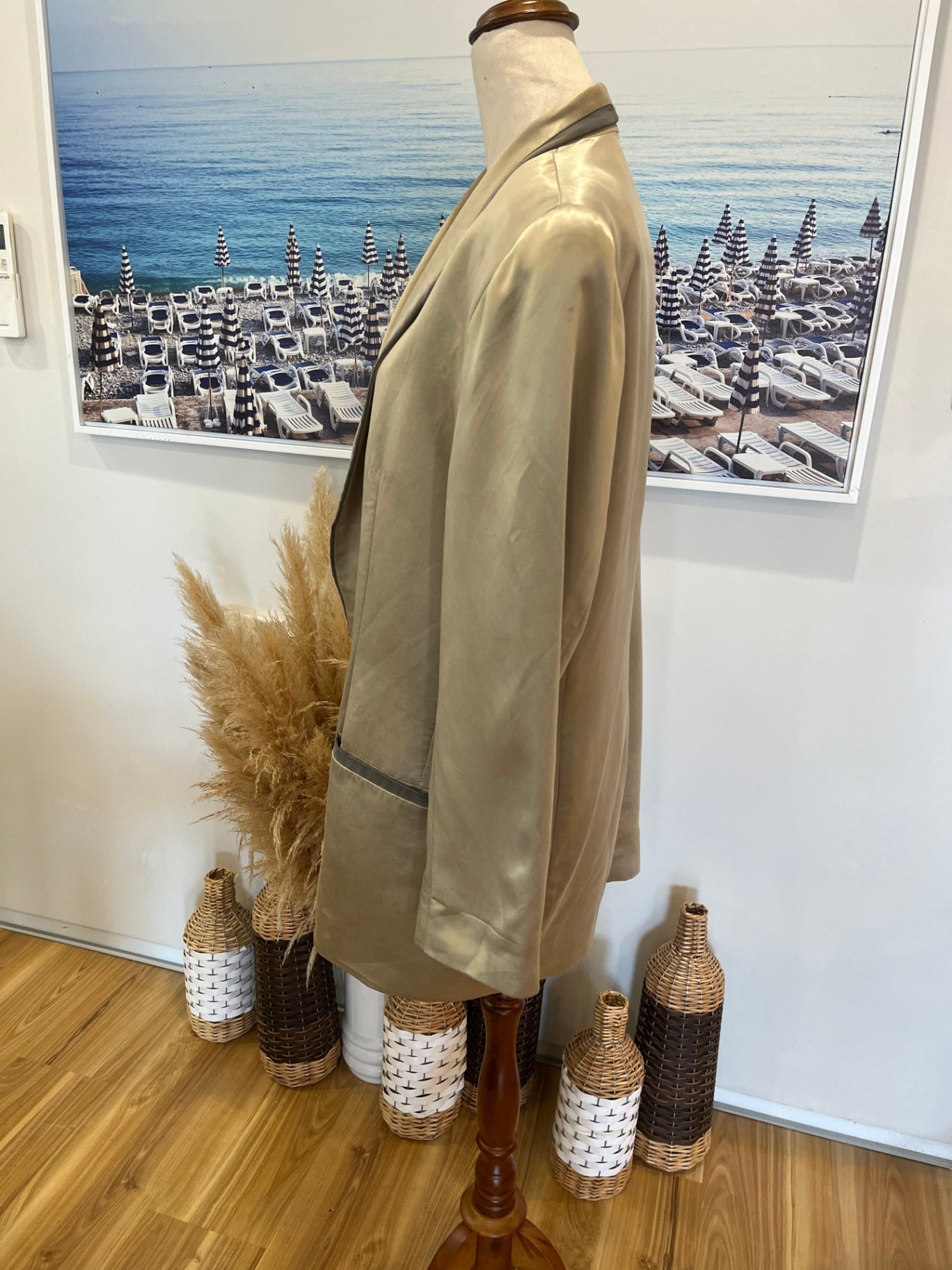 Robs Rags Beige Blazer Jacket Size 12 