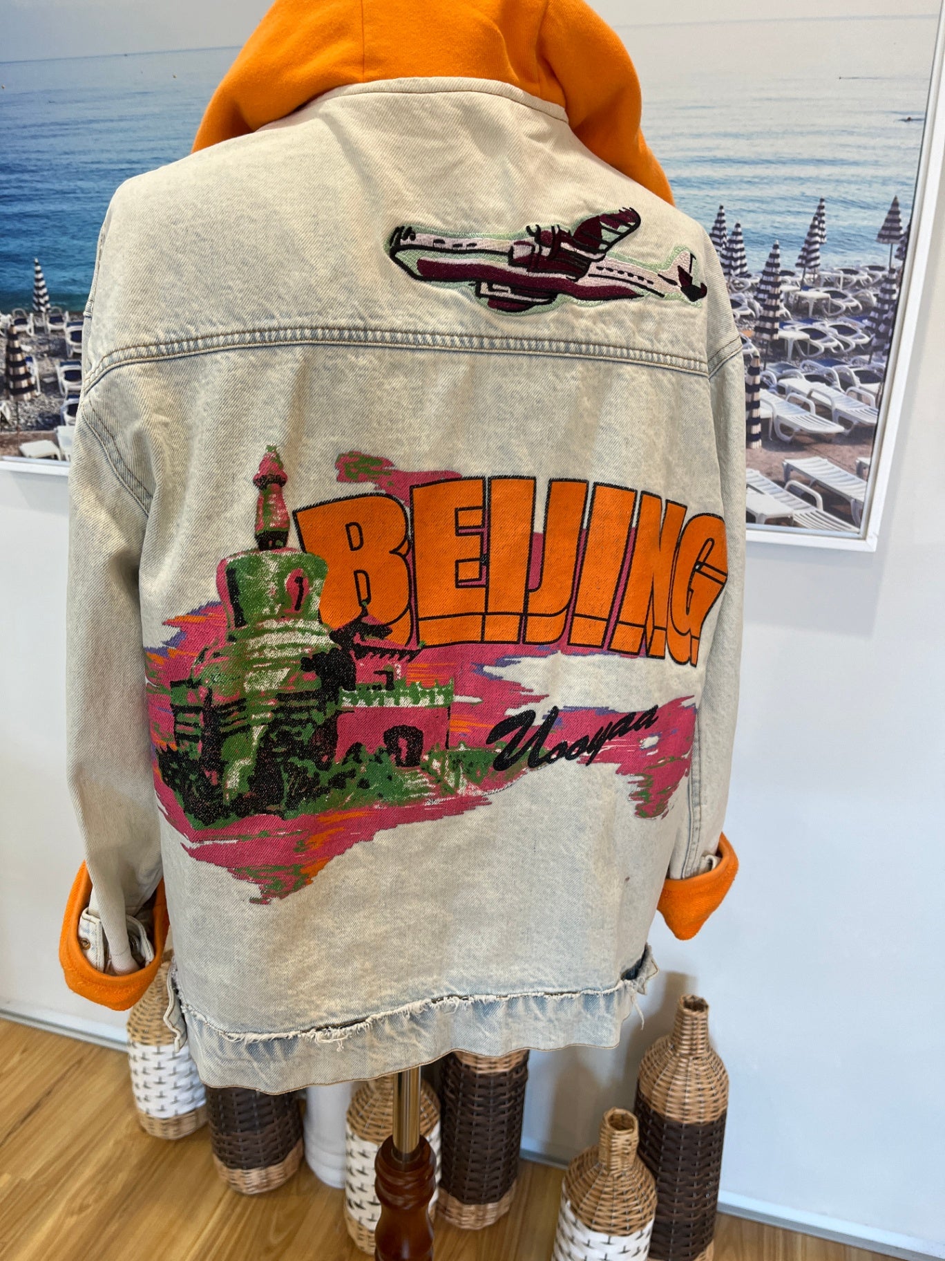 IKISS BABY Denim Jacket w/Printed Design