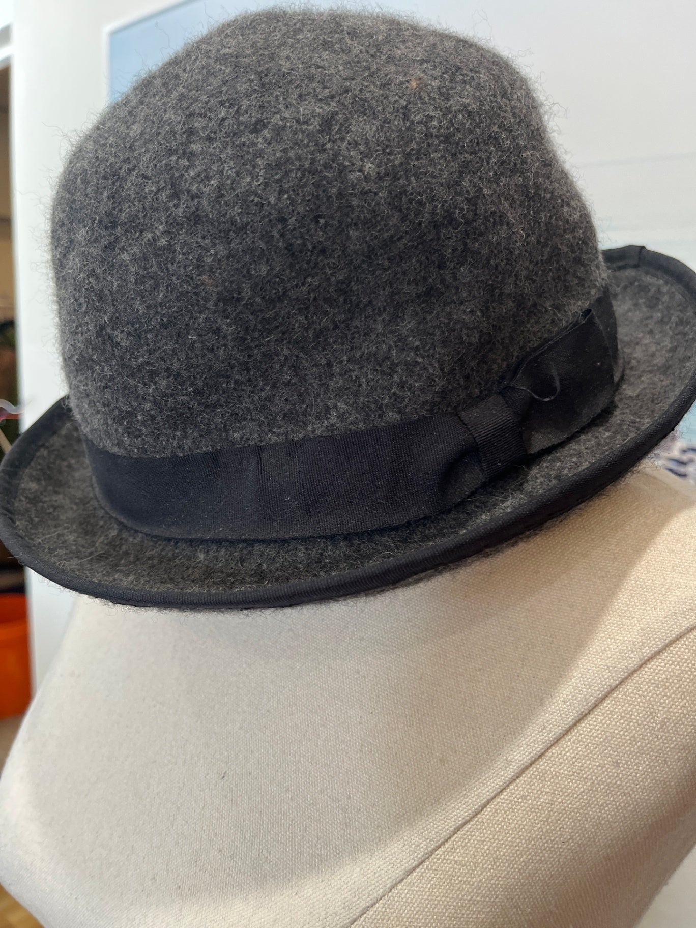 Grey Felt Hat with Brim