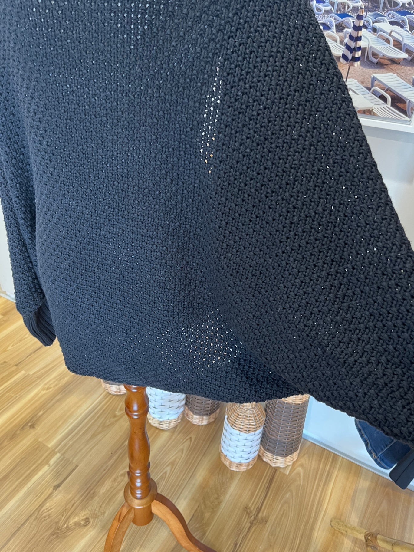 Stella + Gemma Cardigan Black Batwing One Size