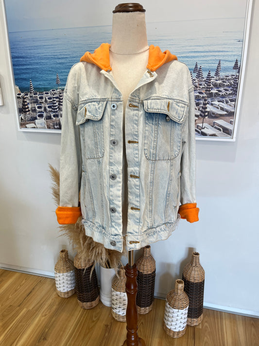 IKISS BABY Denim Jacket w/Printed Design