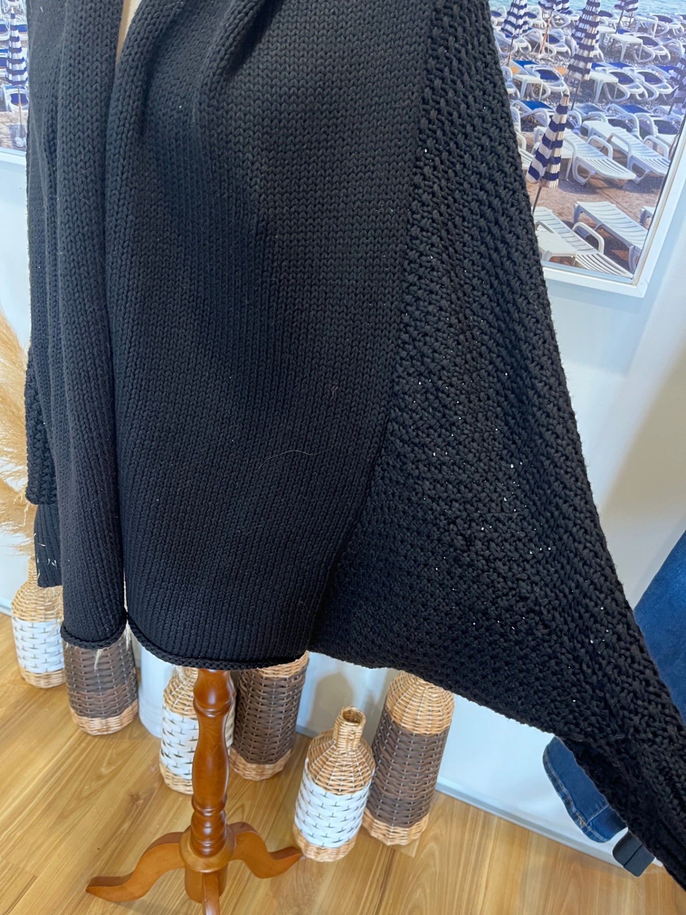 Stella + Gemma Cardigan Black Batwing One Size