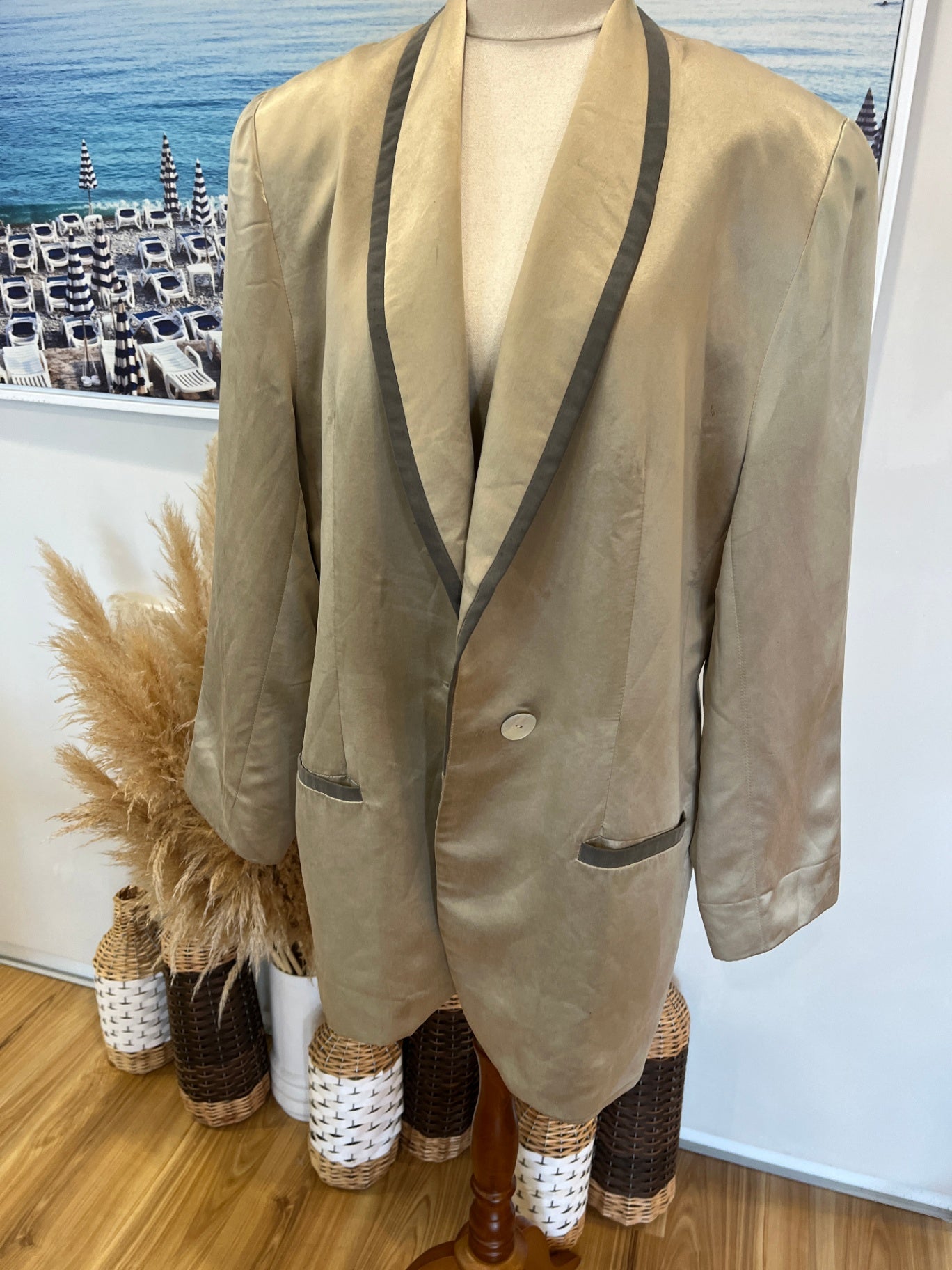 Robs Rags Beige Blazer Jacket Size 12 