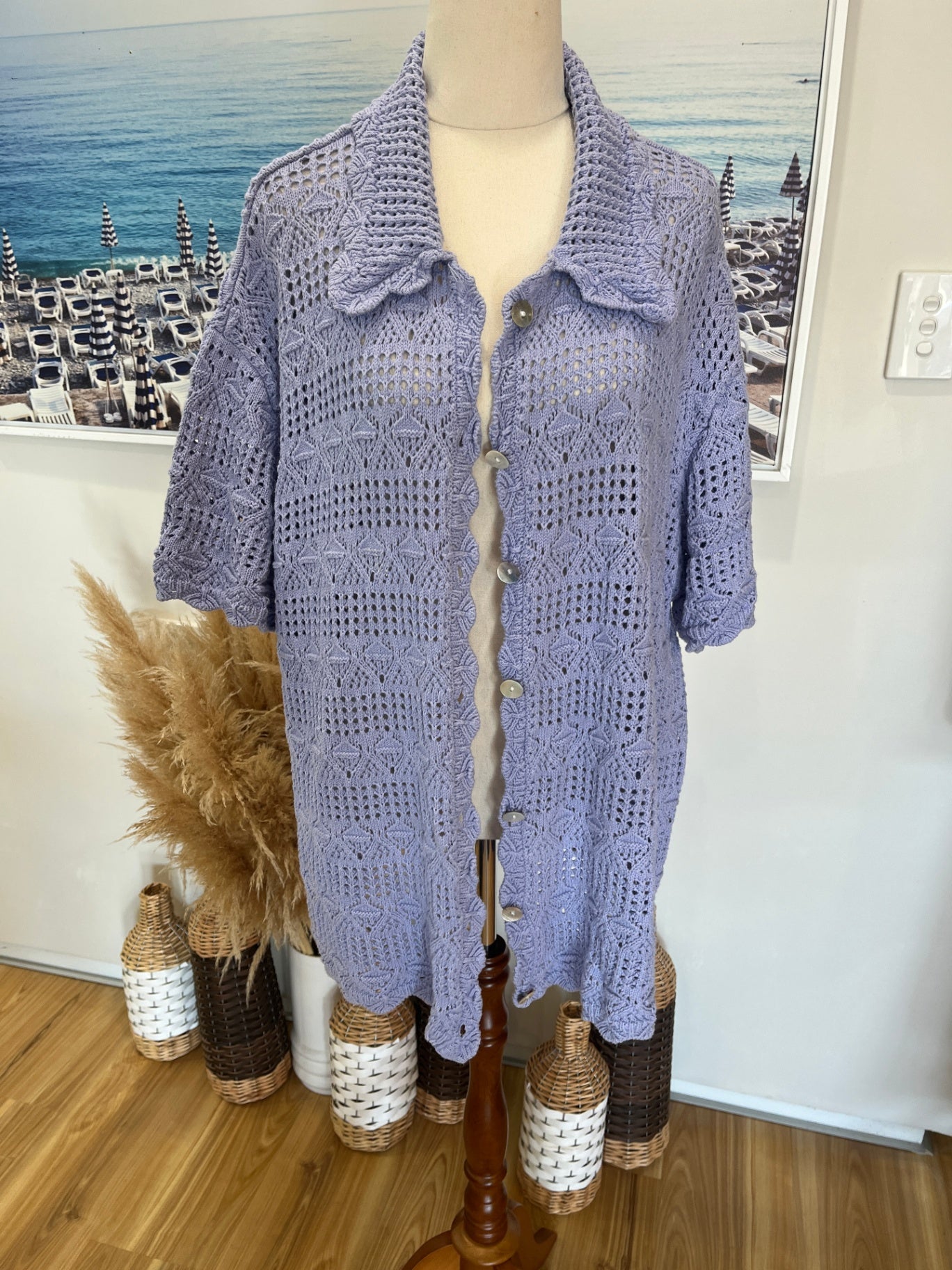 GHANDA Cardigan L Lavender