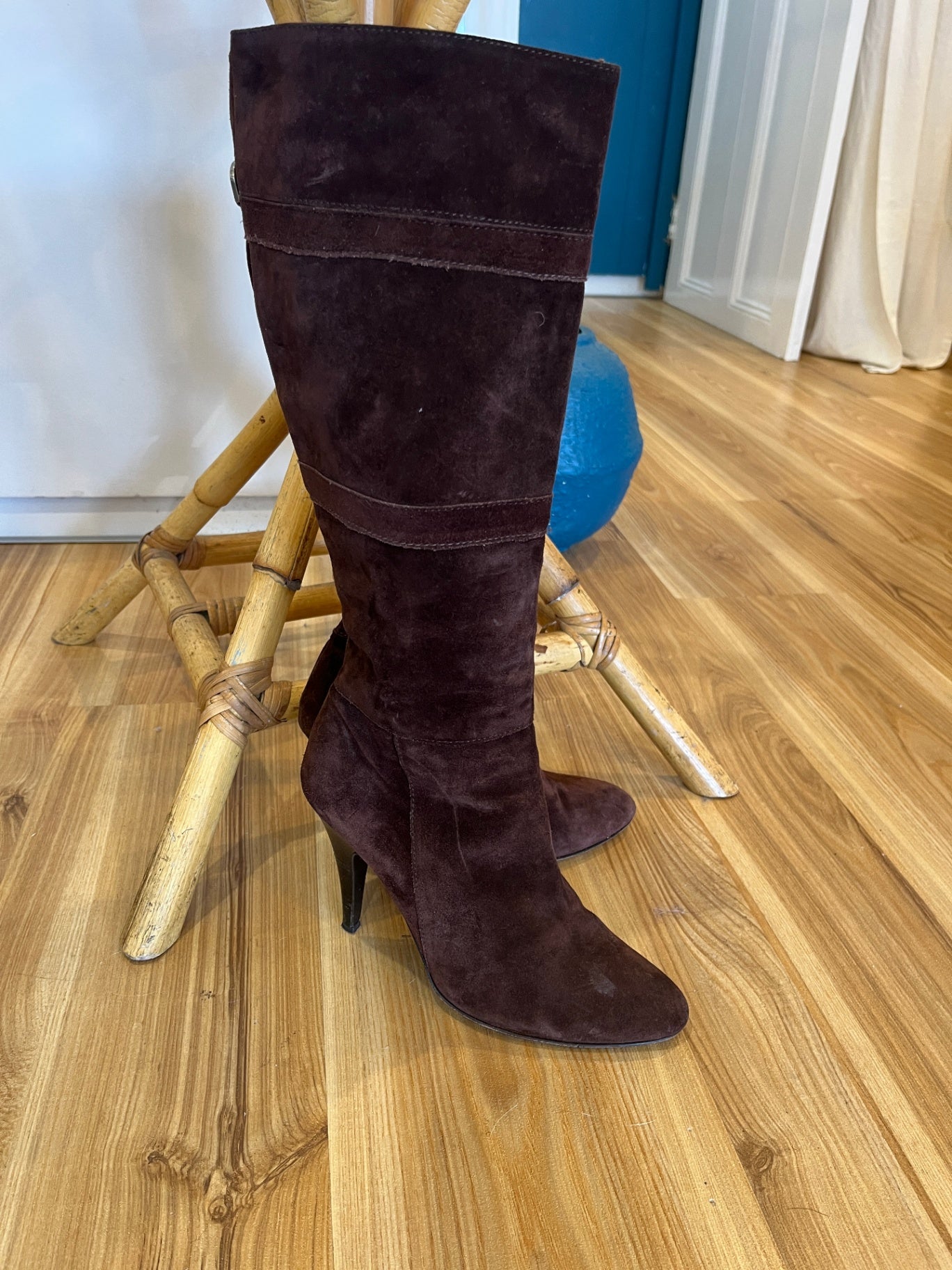 Made in Italy Boots Brown Suede Genuine Size 38