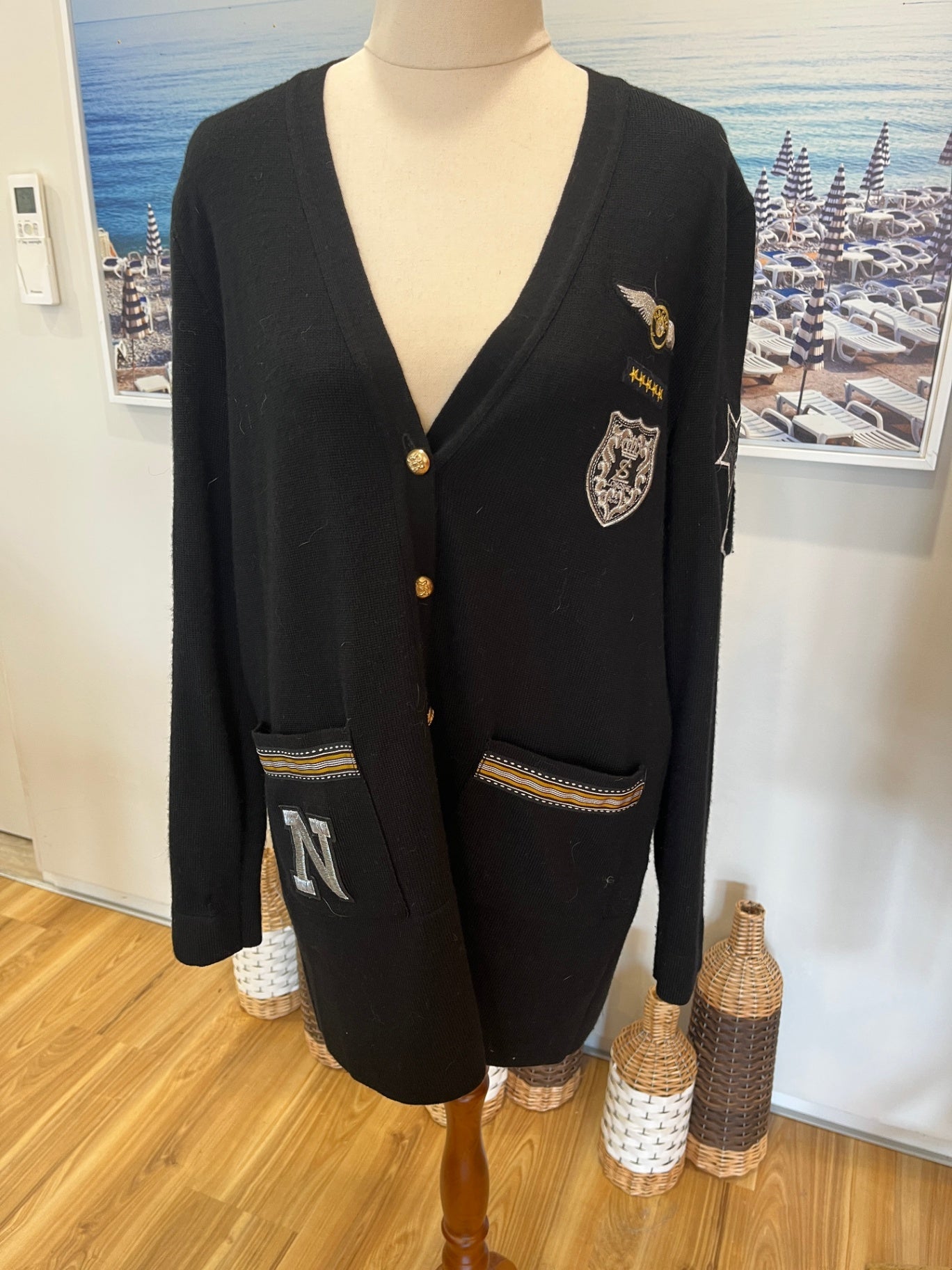 PAULALRYAN Black Cardigan Small
