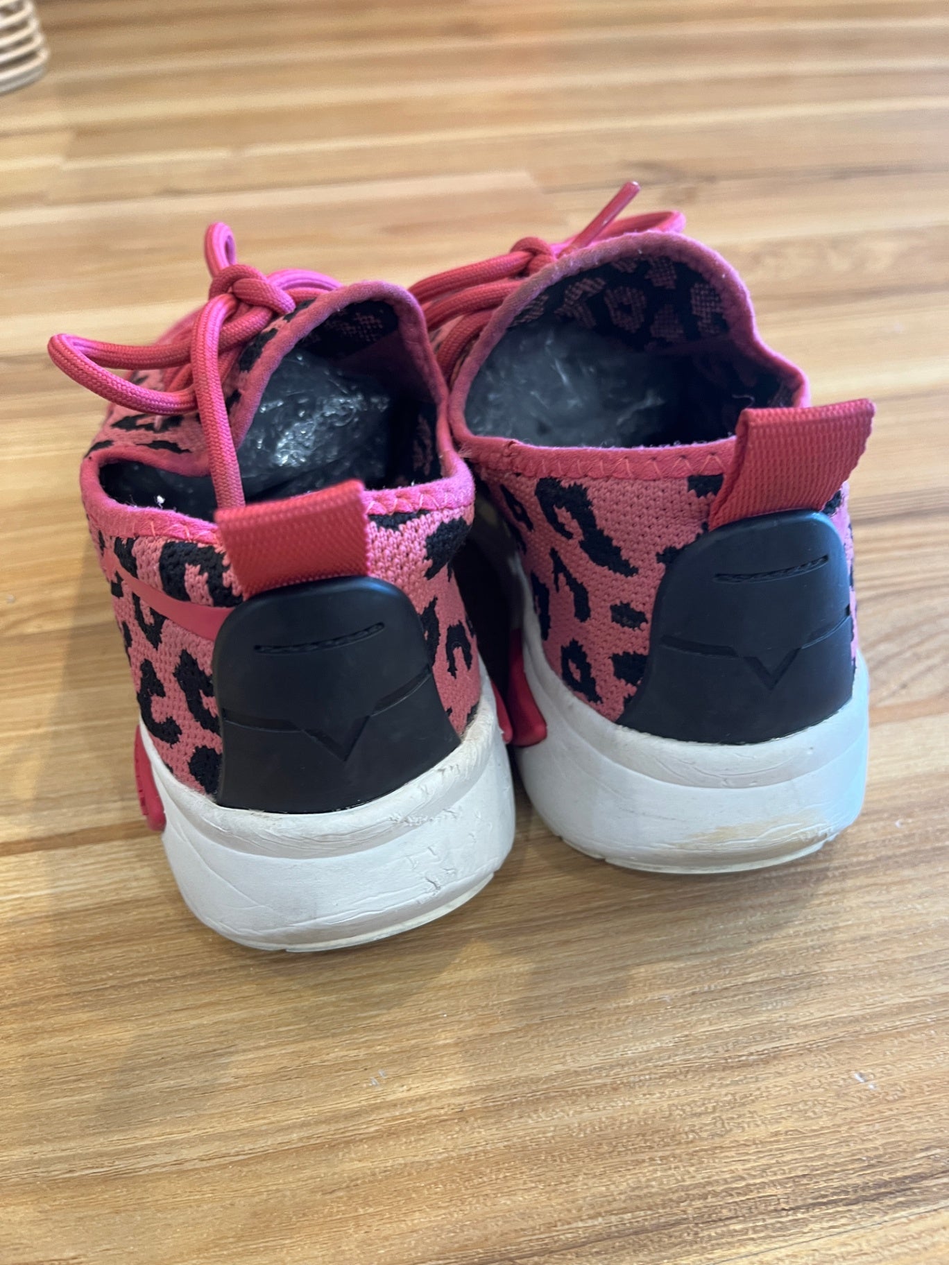 Diesel Sneakers Black and Pink Leopard Print Design