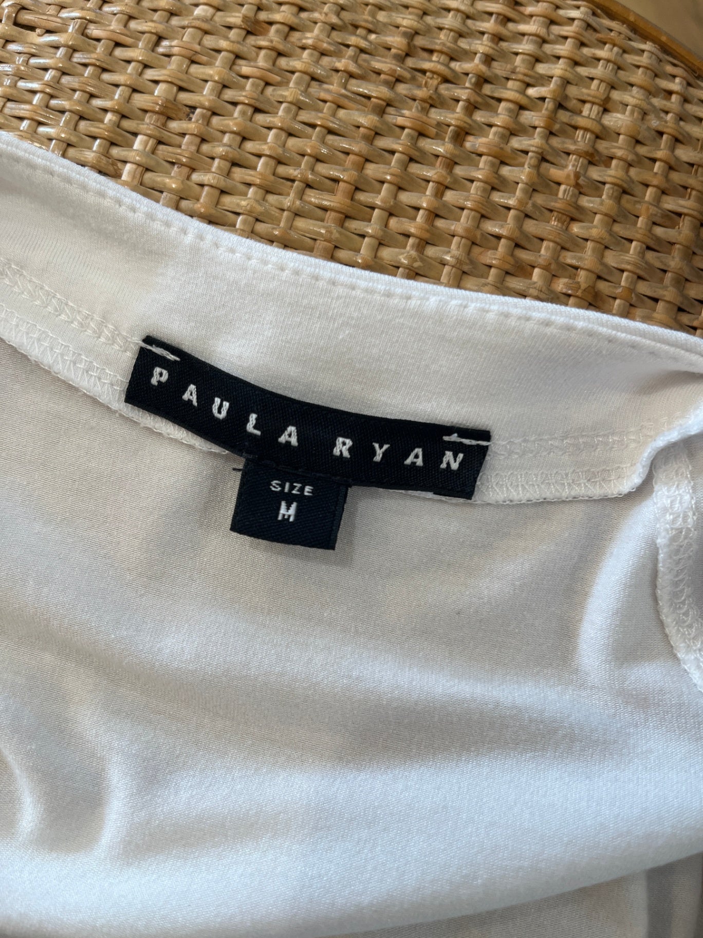 PAULA RYAN Cold Shoulder Top White Size M