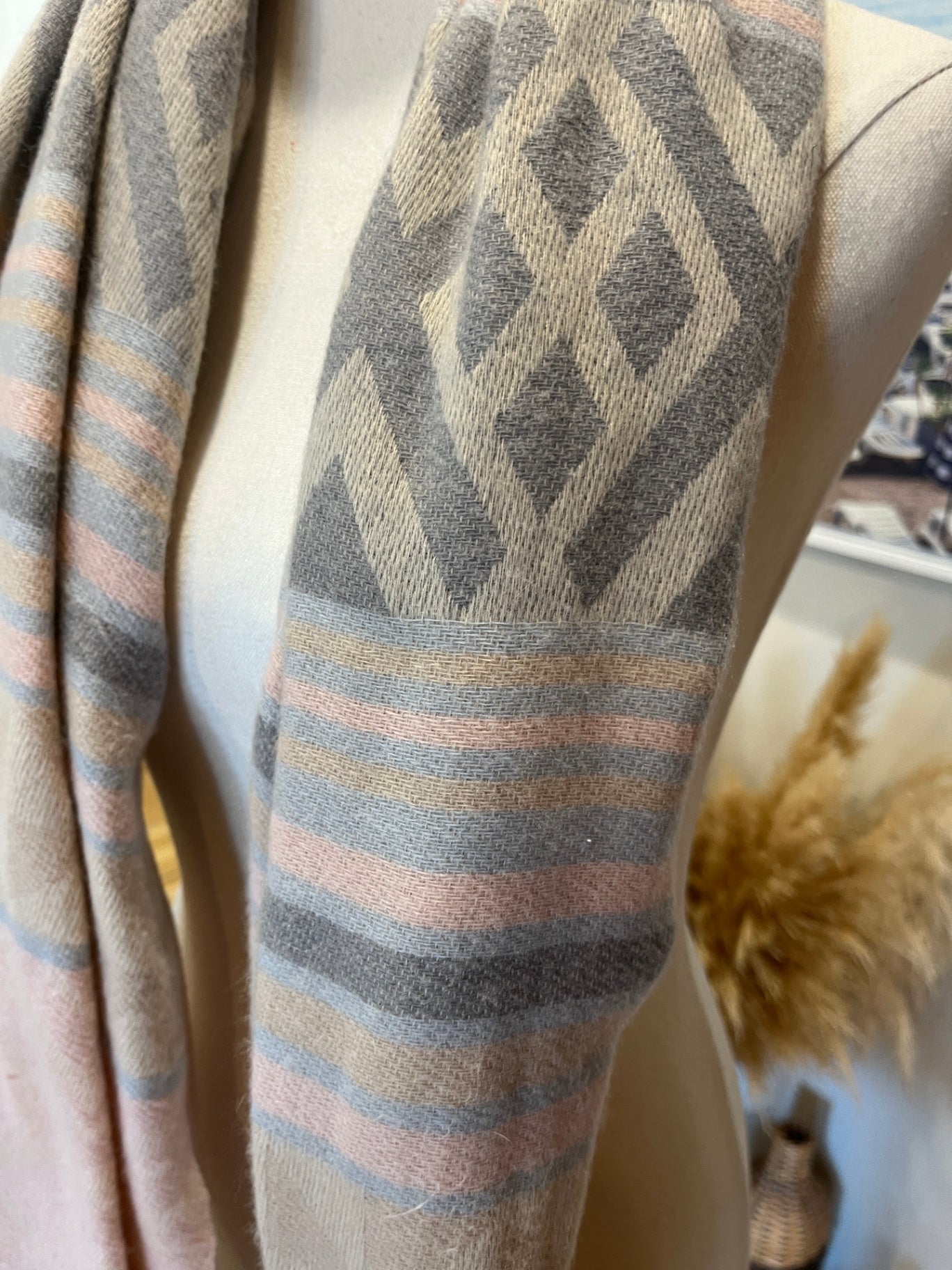 Pastel Tones Scarf Aztec Pattern