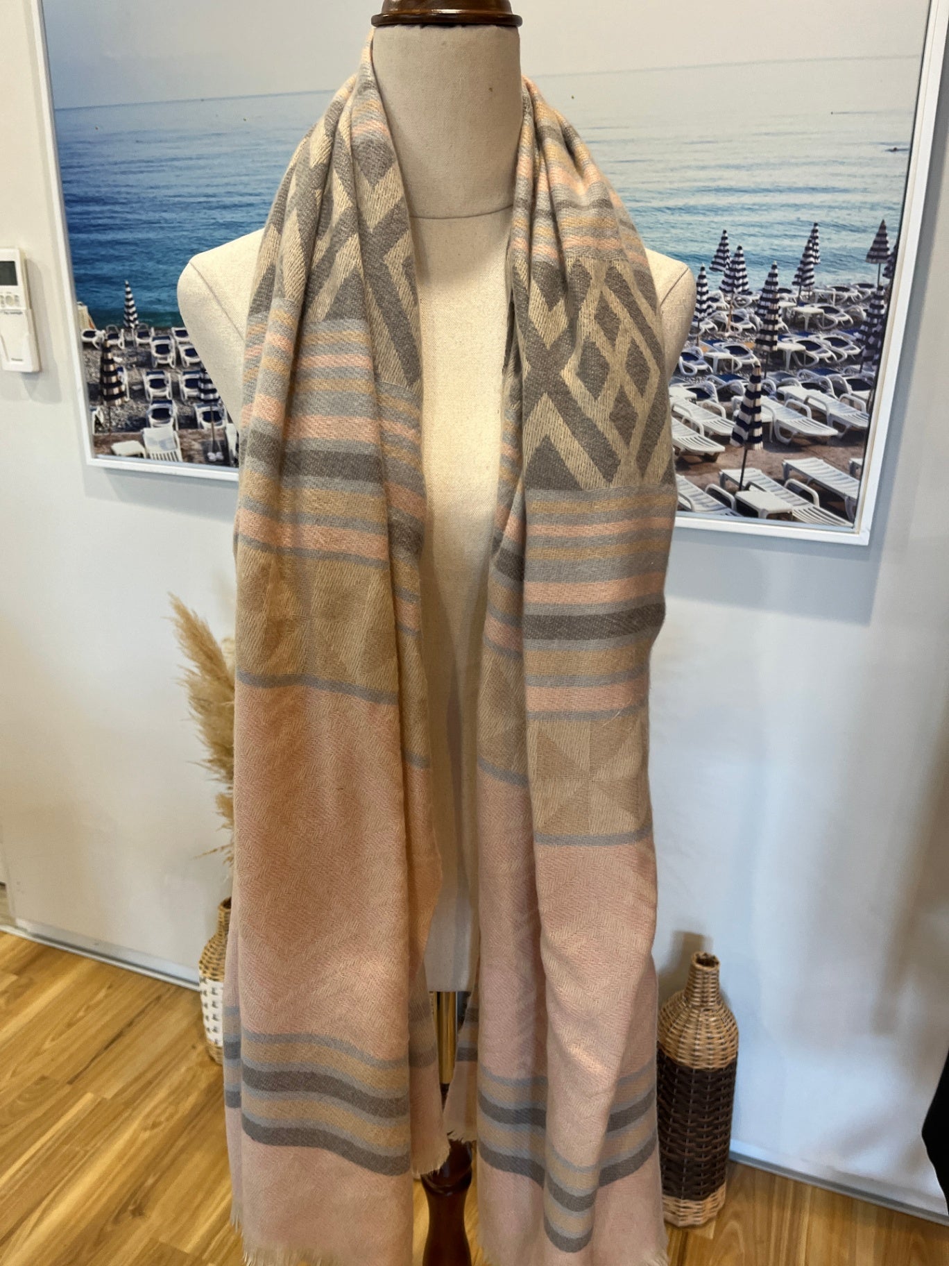 Pastel Tones Scarf Aztec Pattern
