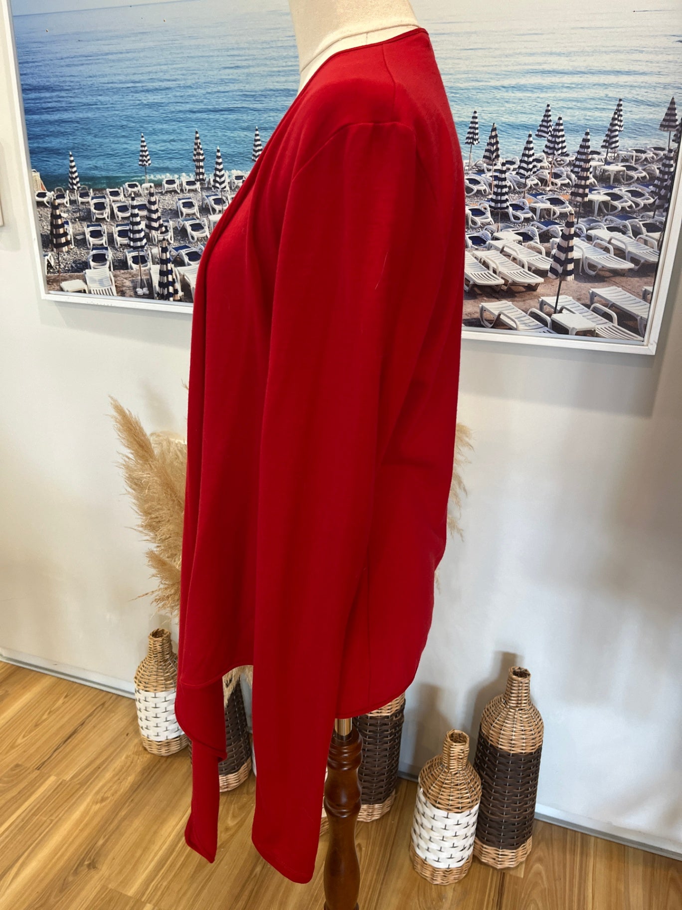 PAULA RYAN Red Cardigan Small 