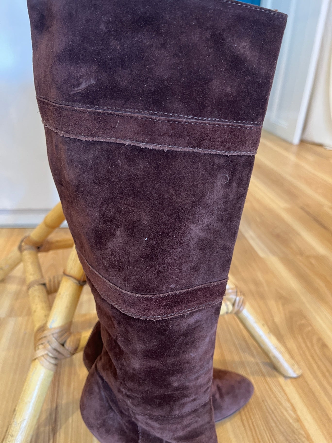 Made in Italy Boots Brown Suede Genuine Size 38