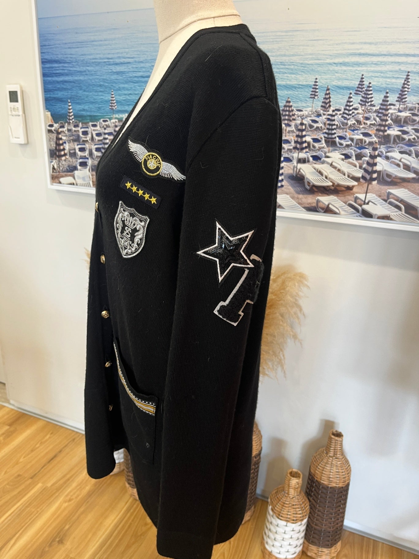 PAULALRYAN Black Cardigan Small