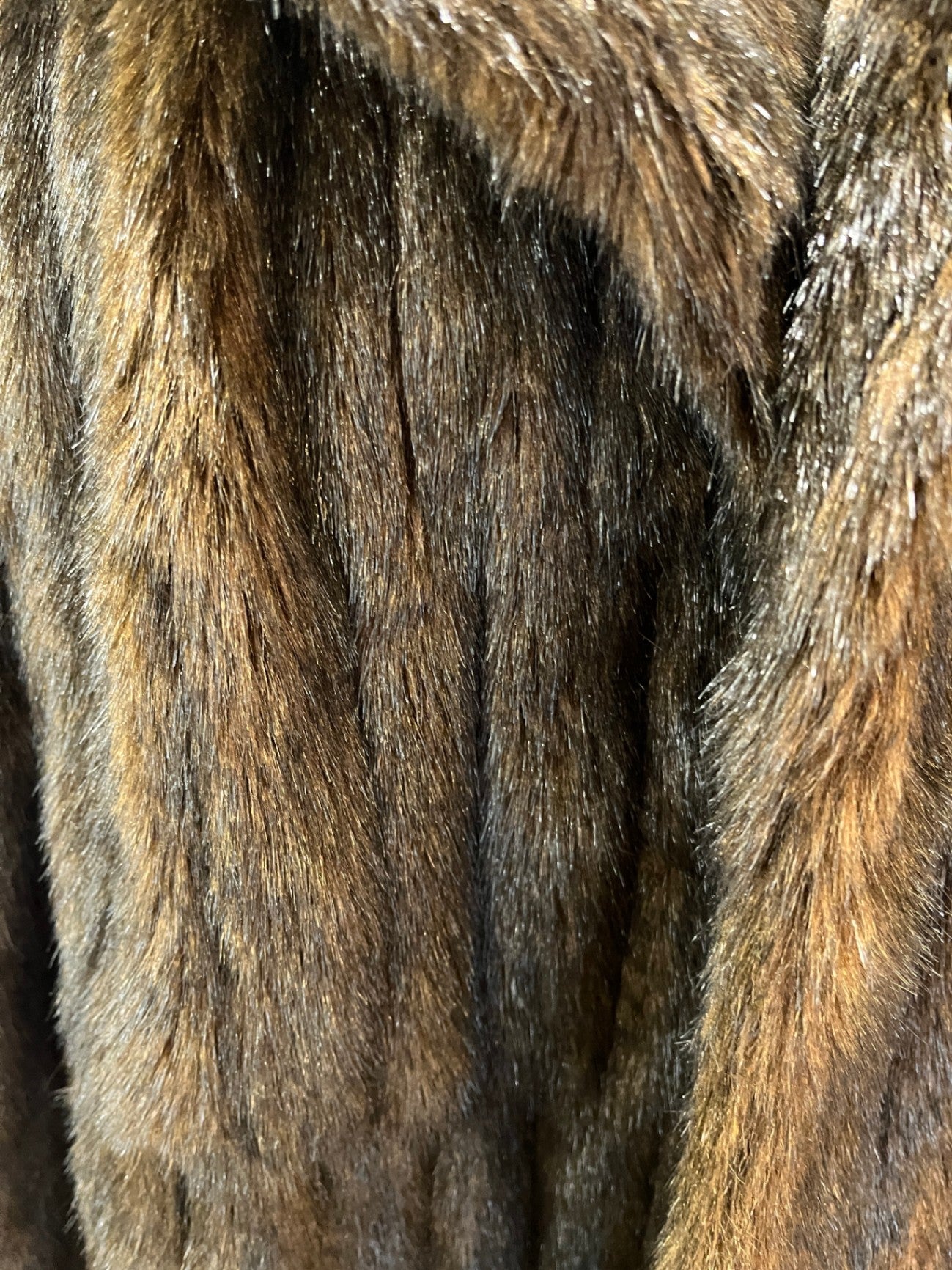 NZ Made Brown Longline Faux Fur Coat – Size 20 | Cozy & Elegant