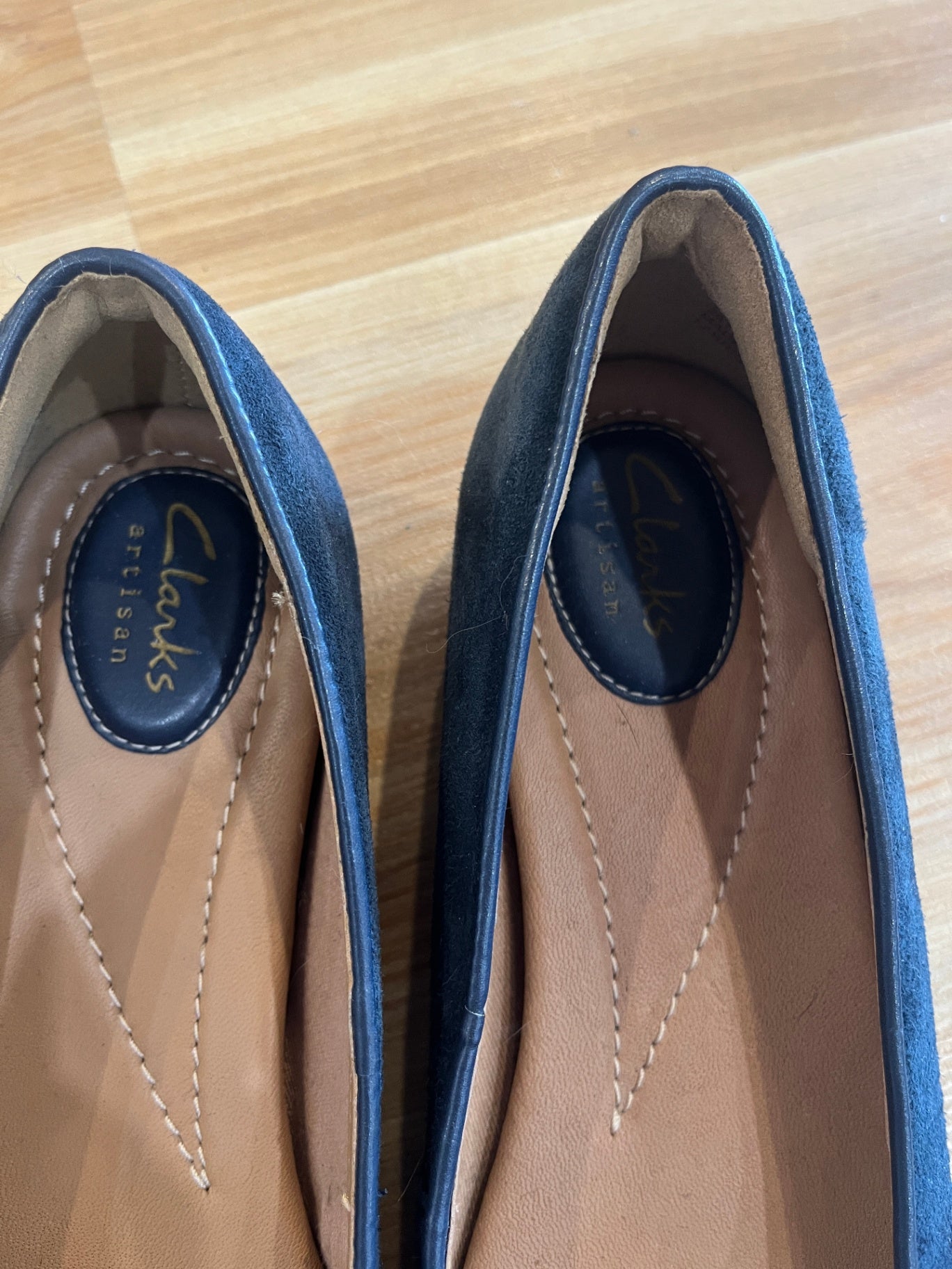 Clarks Blue Faux Suede Ballet Flats – Size 39.5 | Classic & Comfy