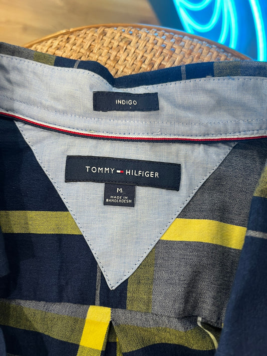 [SALE] Tommy Hilfiger Men's Indigo Shirt | Blue Yellow Check | Medium