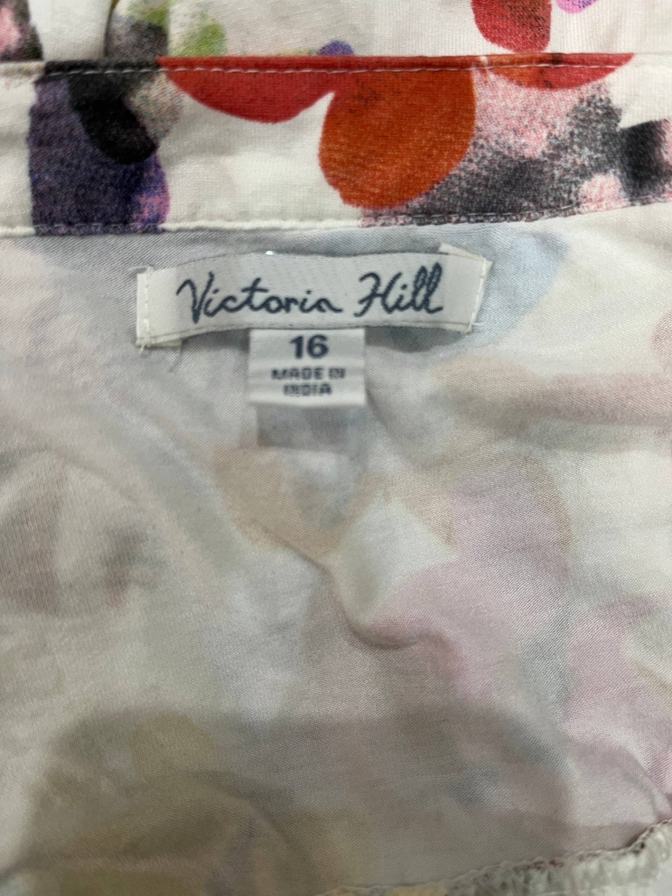 Victoria Hill Butterfly Print Tunic | White | 3/4 Sleeves | Size 16