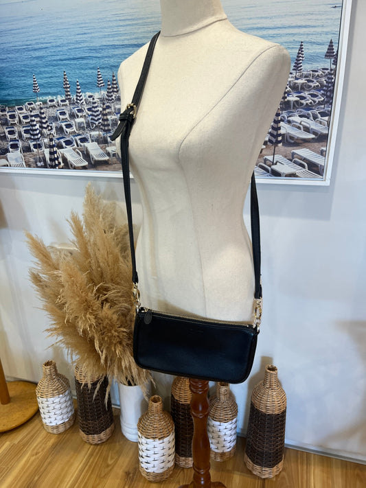 [SALE] Country Road Black Faux Leather Shoulder Bag | Classic Style