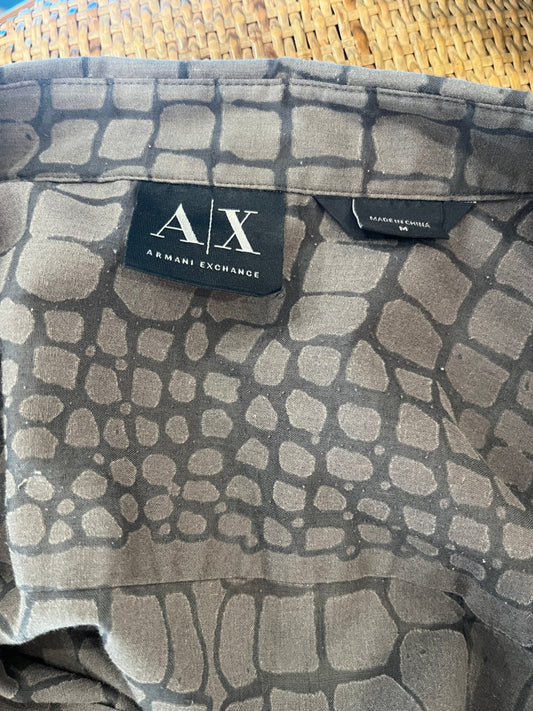 [SALE] Armani Exchange Lightweight Shirt | Grey Alligator Print | Slim Fit | Medium