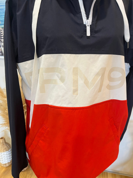 [SALE] RPM Lightweight Jacket | Red/White/Blue | Hooded Pullover | Size 8