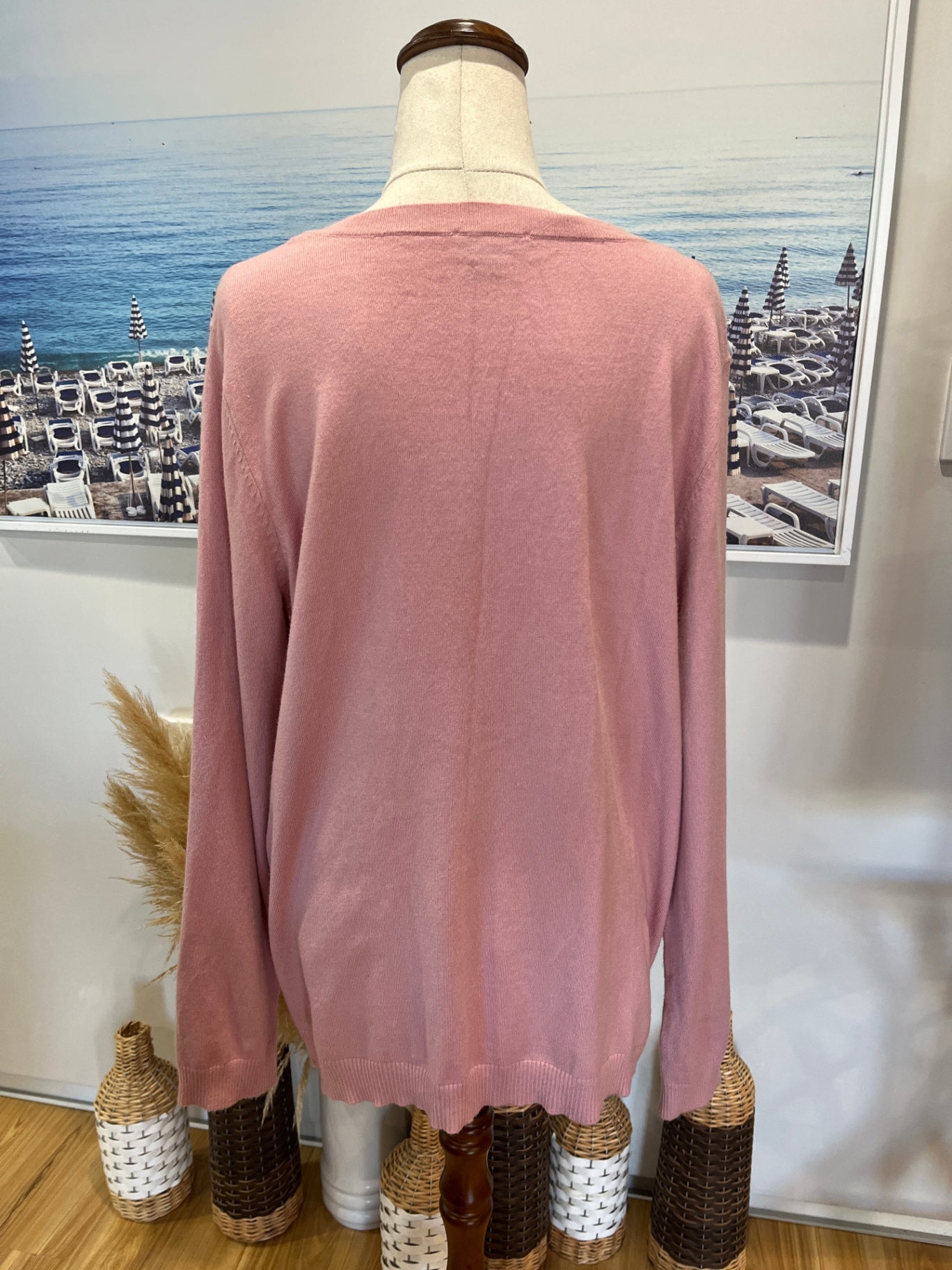 Seven Stars Jersey Knit Top | Round Neck | Viscose Blend | Size XL