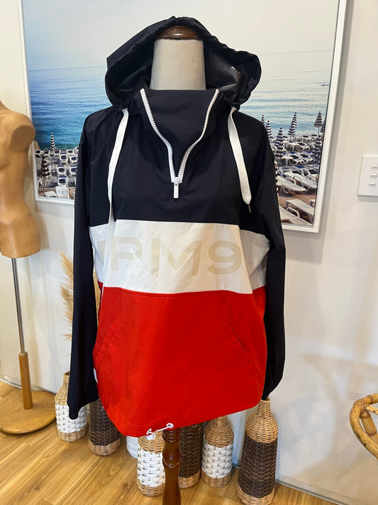[SALE] RPM Lightweight Jacket | Red/White/Blue | Hooded Pullover | Size 8