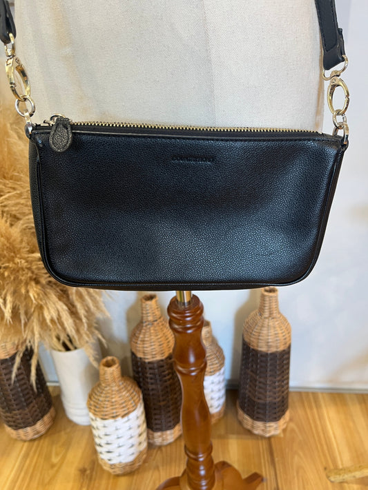 [SALE] Country Road Black Faux Leather Shoulder Bag | Classic Style