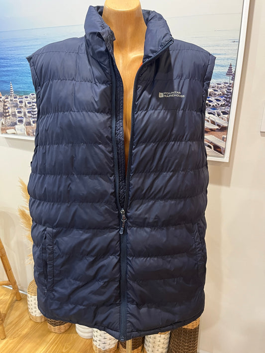 [SALE] Mountain Warehouse Men's Navy Vest | Zip-Up | Orange Lining | Size Large