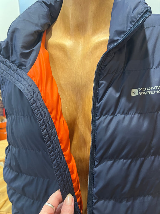 [SALE] Mountain Warehouse Men's Navy Vest | Zip-Up | Orange Lining | Size Large