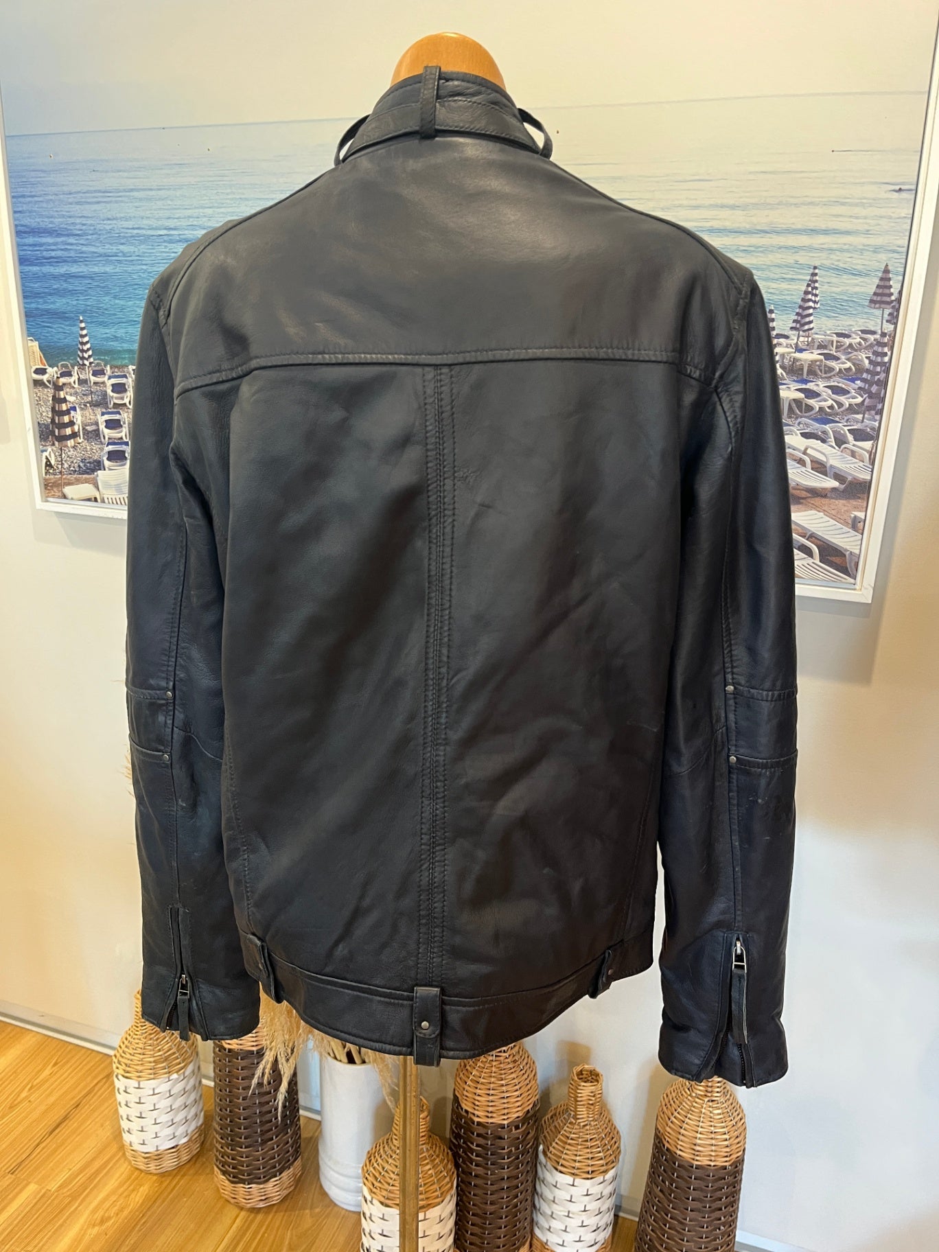 Men's Dun Caprice Paris 100% Genuine Lamb Leather Jacket - XL