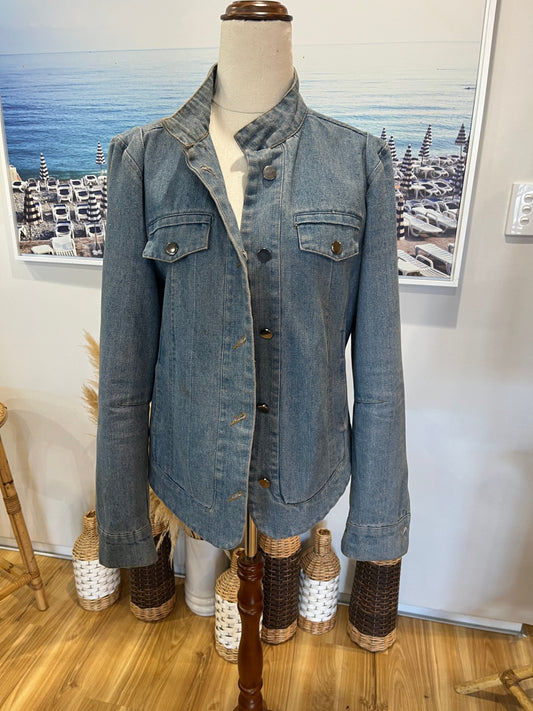 [SALE] Democracy Rush Denim Blue Tailored Chic Jacket - Size 12