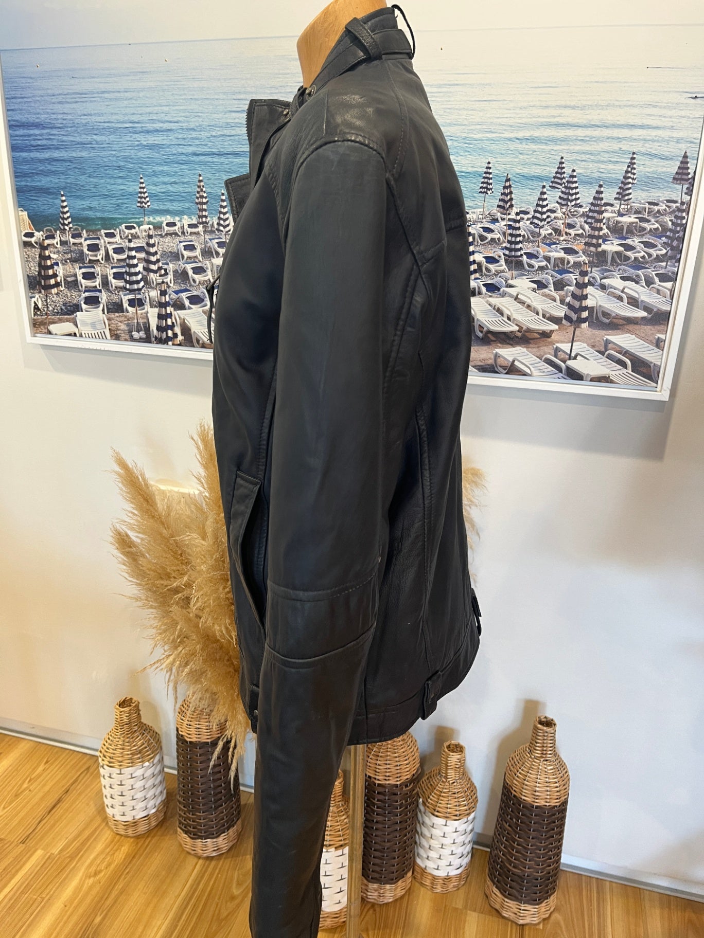 Men's Dun Caprice Paris 100% Genuine Lamb Leather Jacket - XL