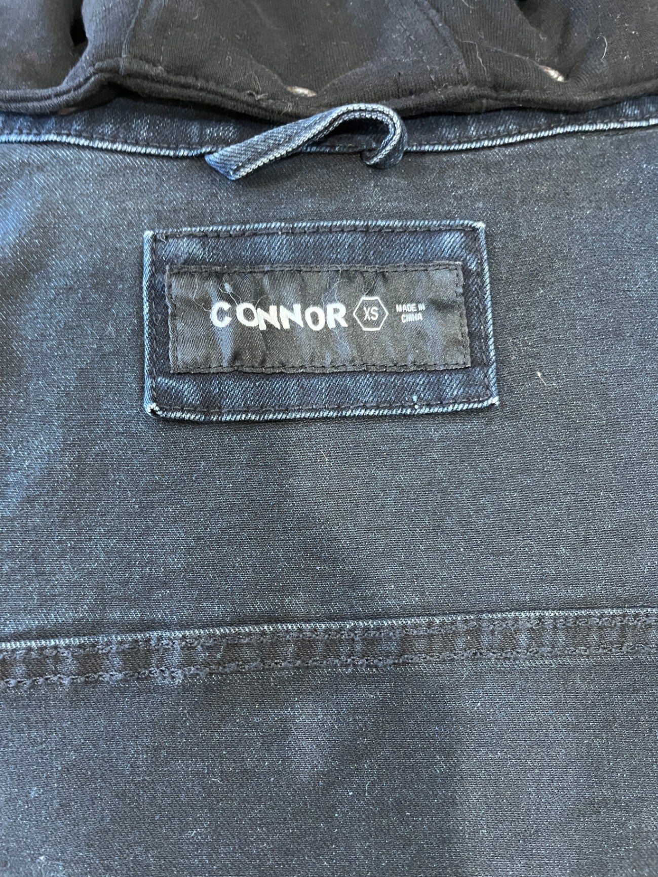 Connor Men's Blue Denim Jacket with Removable Hood - Size XS