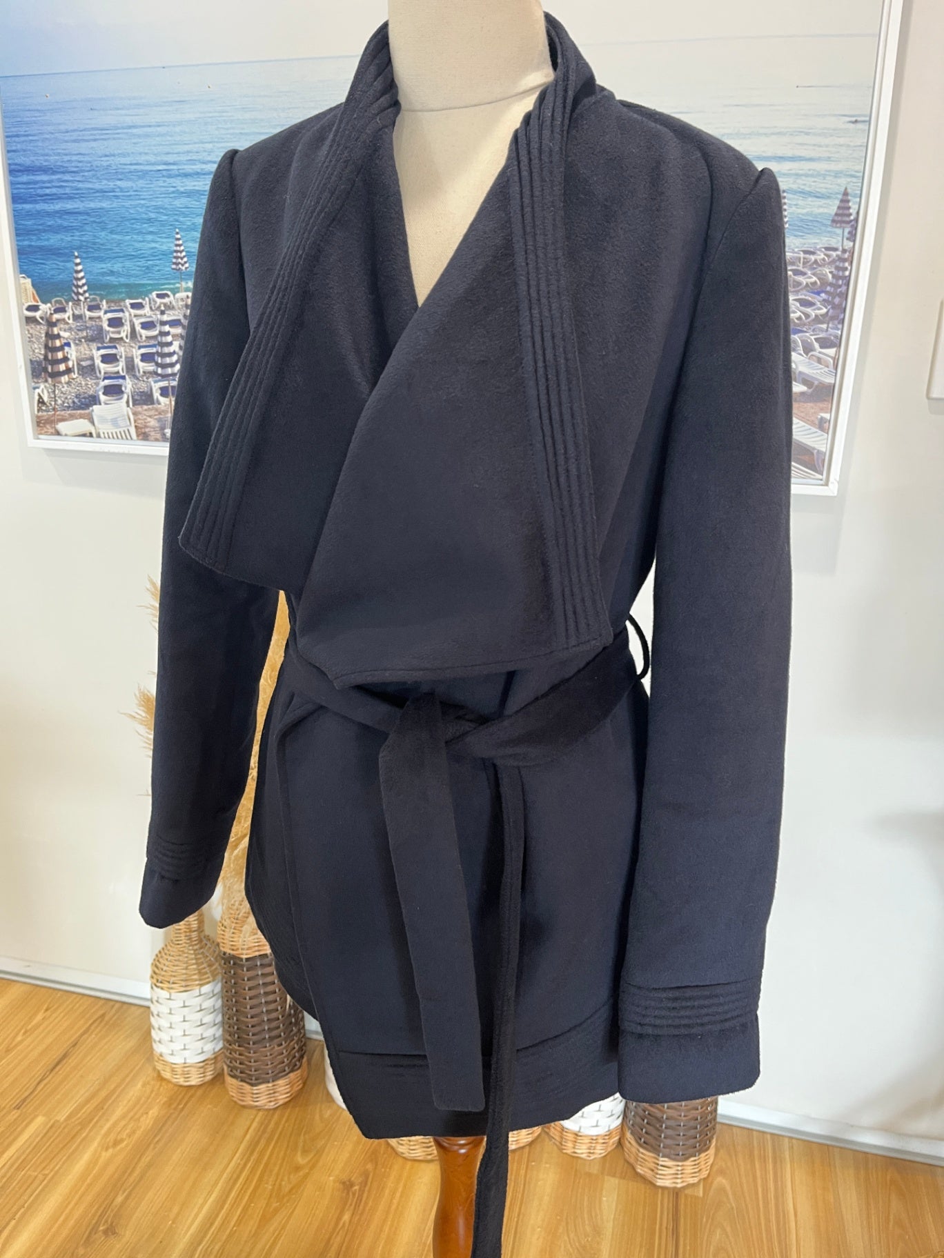 Jovonna London Winter Coat Size 10 Navy Elegant Warm