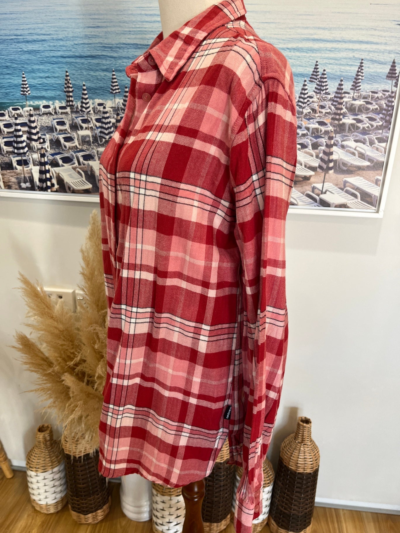 Macpac Pink Tones Checkered Flannel Shirt | Size 8 | Cozy & Classic