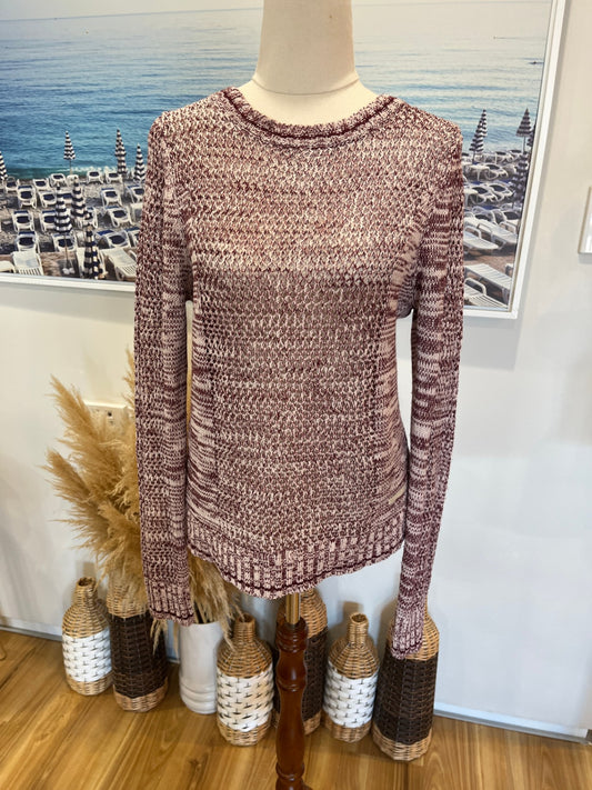 Insight Boho Burgundy Jersey Top | Size 10 | Lightweight Relaxed Style