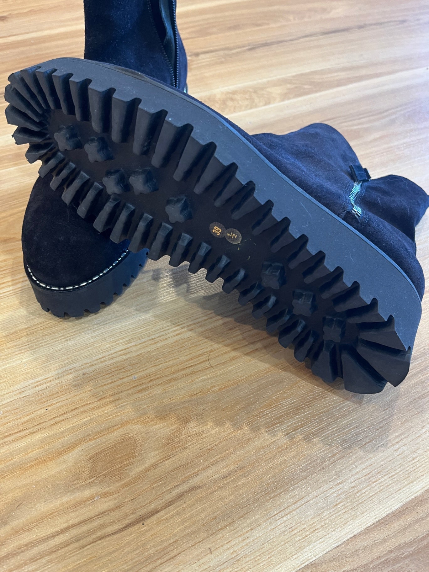 JEANNOT Black Suede Platform Ankle Boots | Made in Italy | EU 39.5
