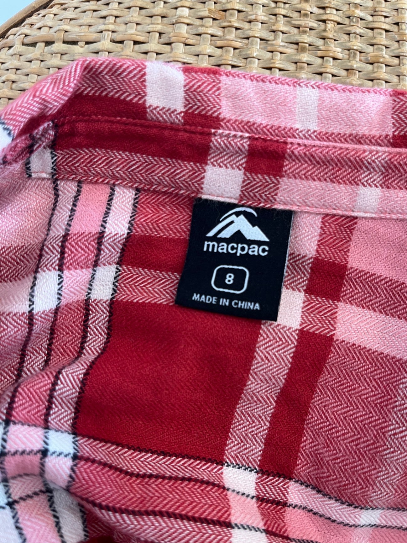 Macpac Pink Tones Checkered Flannel Shirt | Size 8 | Cozy & Classic