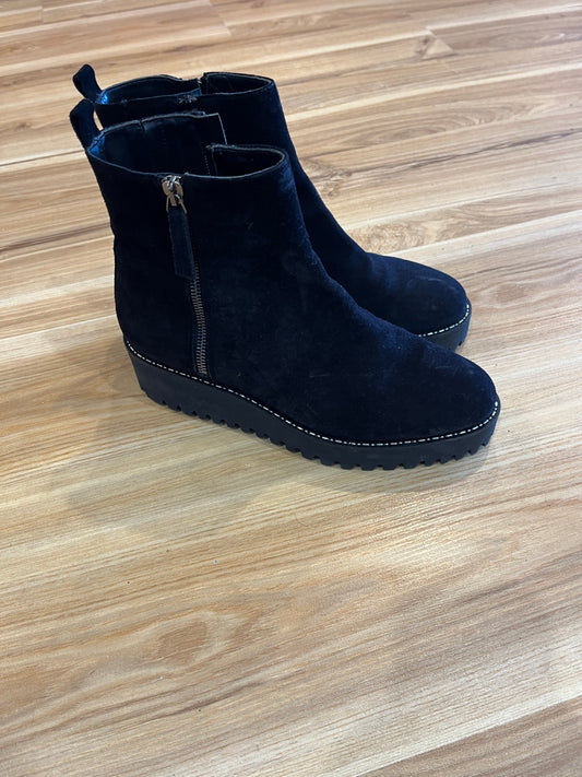 JEANNOT Black Suede Platform Ankle Boots | Made in Italy | EU 39.5