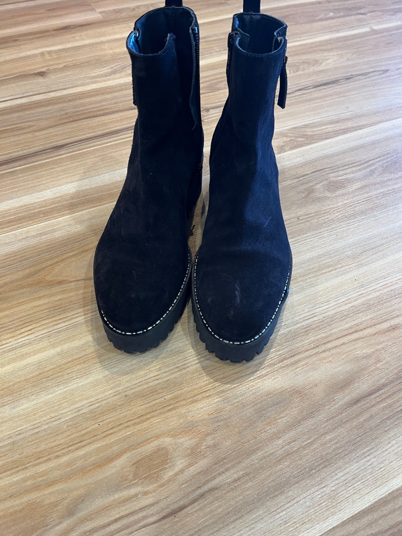 JEANNOT Black Suede Platform Ankle Boots | Made in Italy | EU 39.5
