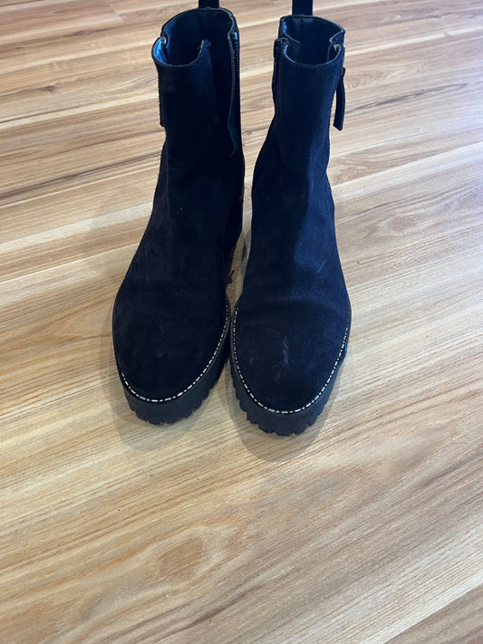 JEANNOT Black Suede Platform Ankle Boots | Made in Italy | EU 39.5