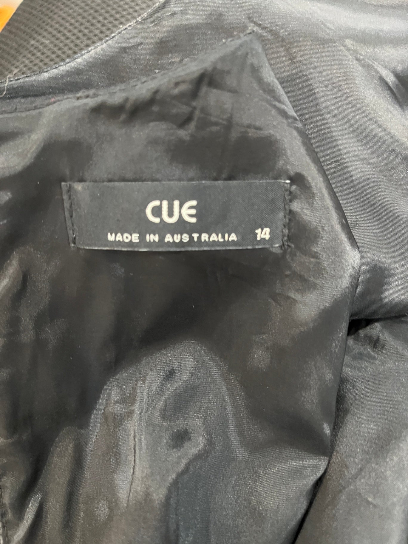 CUE Black Peplum Vest Top | Elegant Tailored Style | Size 14