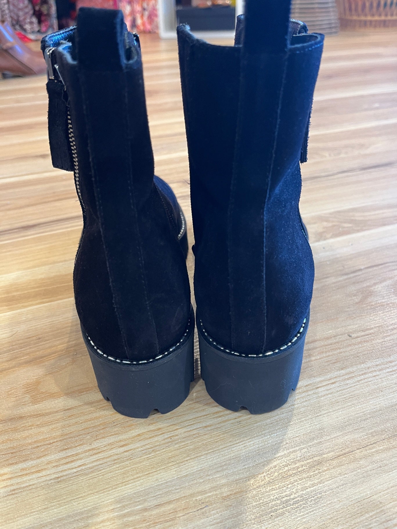 JEANNOT Black Suede Platform Ankle Boots | Made in Italy | EU 39.5