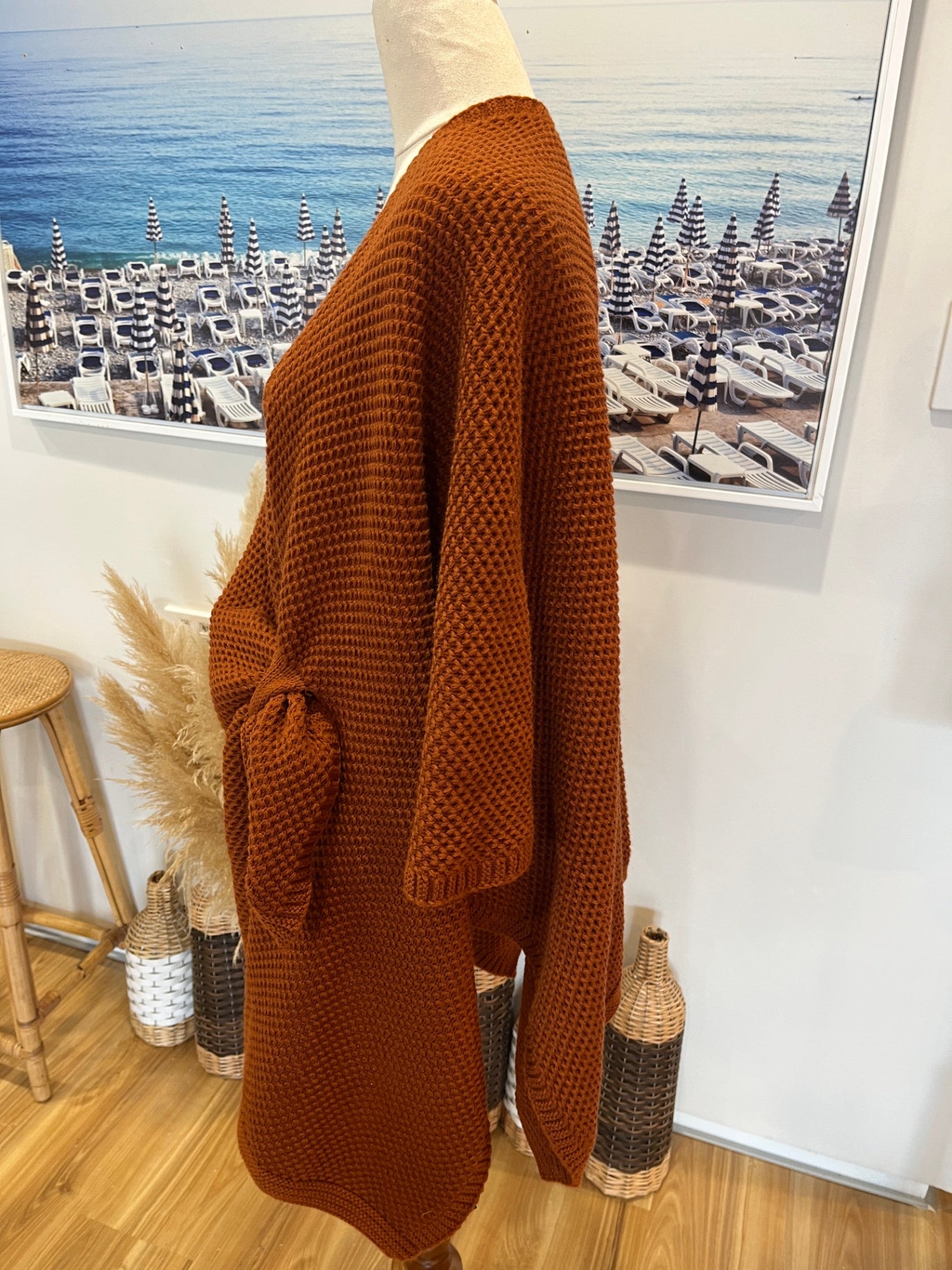 Rust Knit Shawl | One Size | Versatile Wrap Style