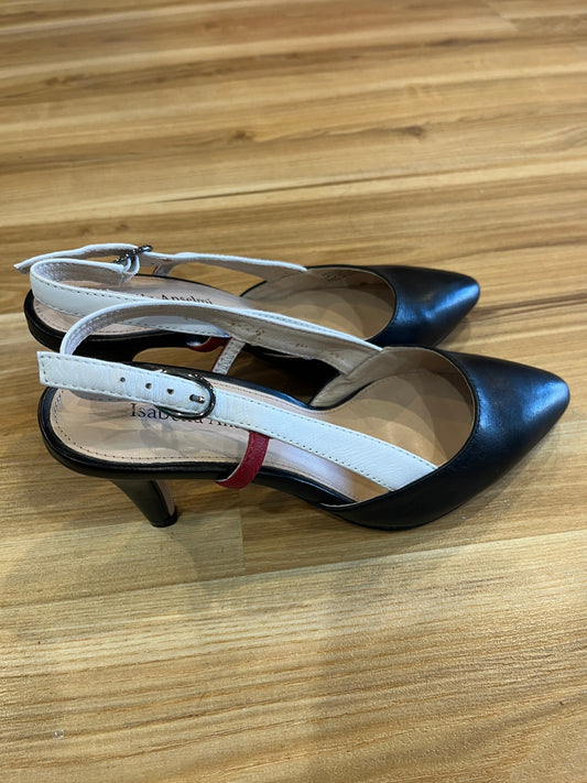 Isabella Anselmi Leather Slip-On Heels – Size 36 | Chic Side Buckle Design
