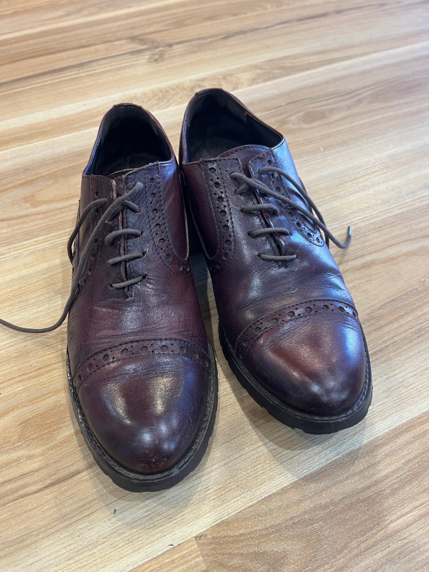 Classic Davos Gomma Chocolate Brown Leather Brogue Shoes | Size 37