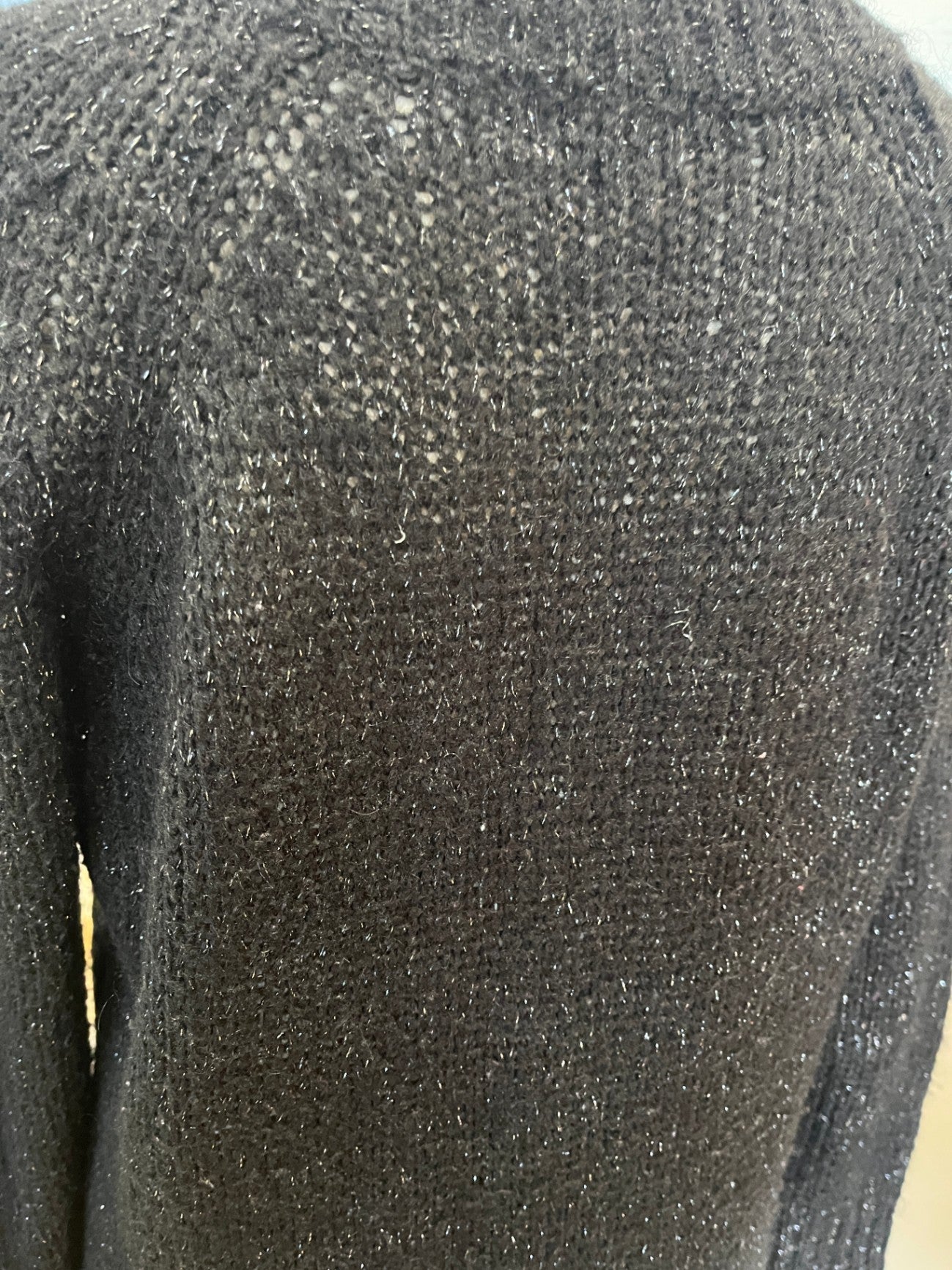 Storm Black Jersey with Silver Fleck – Size 6 | Relaxed Fit Rounded Hem Top