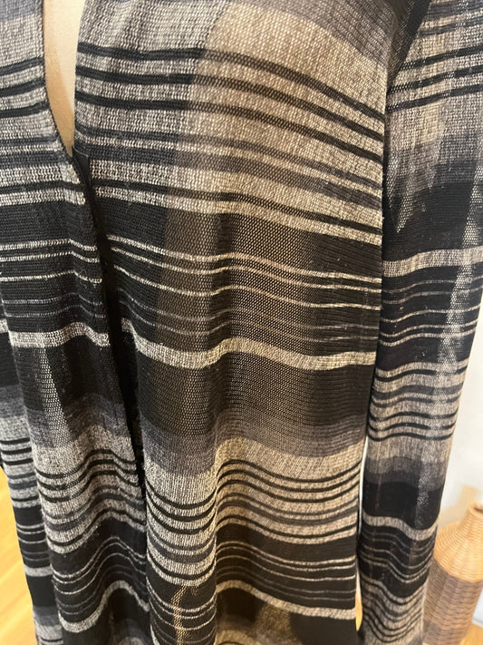 Taking Shape Black/Grey Stripe Cardigan | Size Small