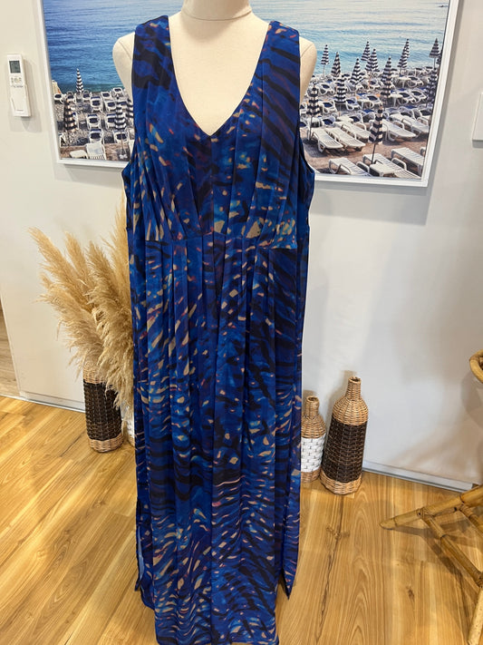 Autograph Watercolour Blue Dress Size 20